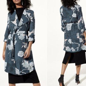 BABATON ARITZIA Quincy Jacket sz XS Floral Trench Fall Pockets Layers Tailored
